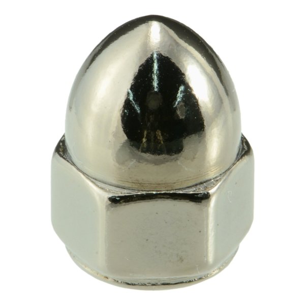 High Crown Cap Nut,  1/4"-28,  Steel,  Chrome Plated,  8 PK