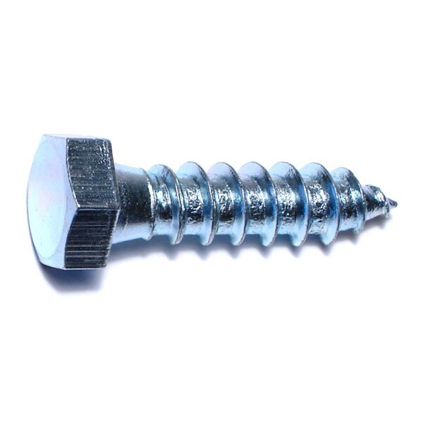 Lag Screw,  3/8 in,  1-1/2 in,  Steel,  Zinc Plated Hex Hex Drive,  15 PK