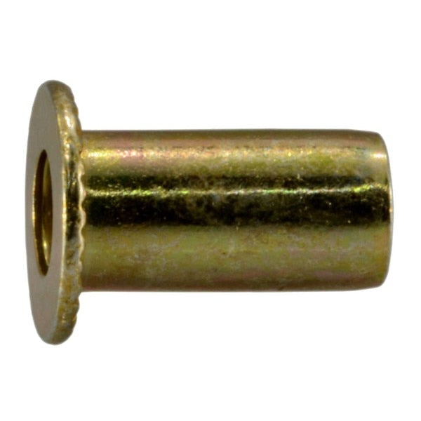 Blind Nut Insert,  M4-0.70 Thrd Sz,  Steel,  Zinc Yellow,  10 PK