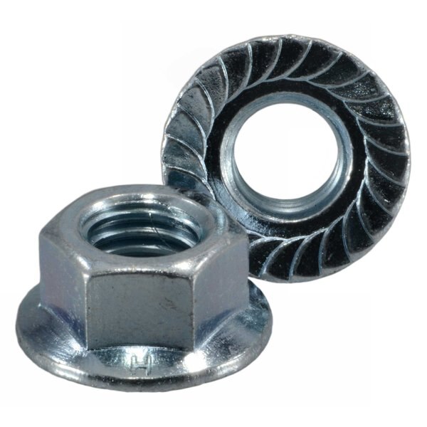 Flange Nut,  M10-1.50,  Steel,  Class 8,  Zinc Plated,  8 PK