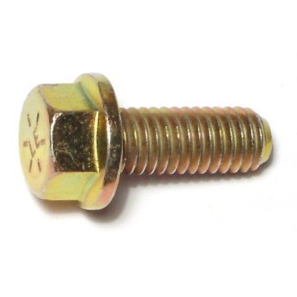 Grade 8,  3/8"-16 Flange Bolt,  Zinc Plated Steel,  1 in L,  50 PK