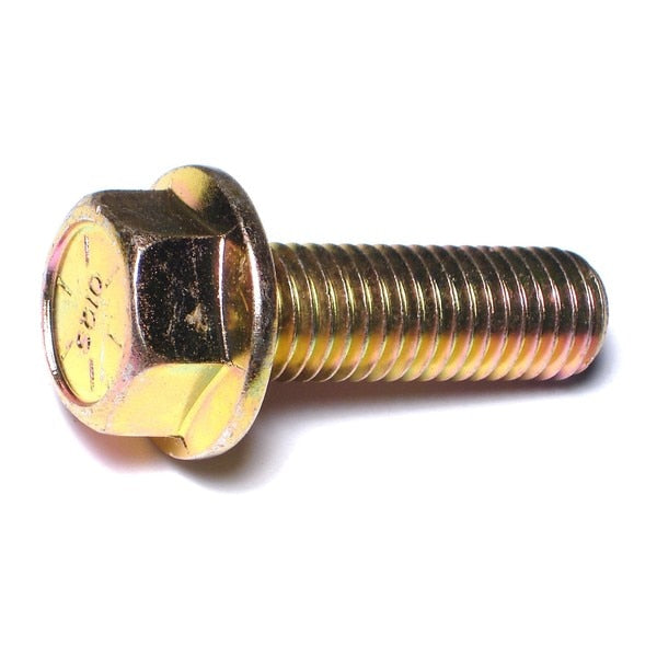 Grade 8,  5/8"-11 Flange Bolt,  Zinc Plated Steel,  2 in L,  10 PK