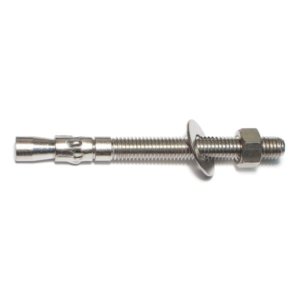 Wedge Anchor,  1/2" Dia.,  5-1/2" L,  Stainless Steel 10 PK