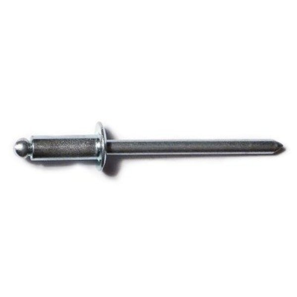 Blind Rivet,  Domed Head,  5/32 in Dia.,  1/4 in L,  Steel Body,  100 PK
