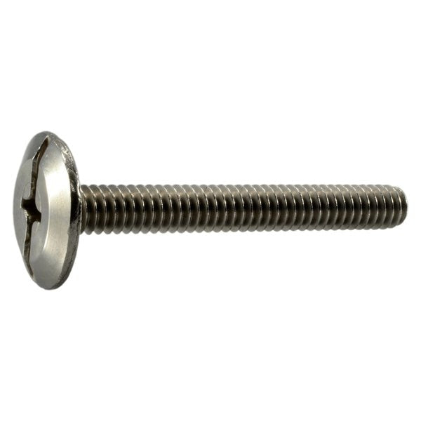 1/4"-20 x 2 in Combination Slotted/Phillips Truss Machine Screw,  Plain Stainless Steel,  50 PK