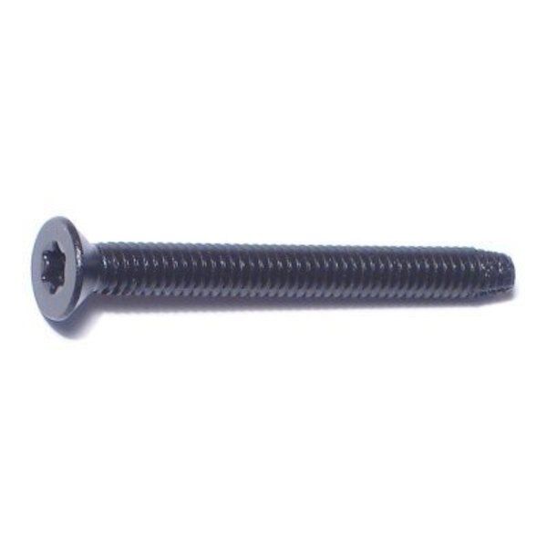 1/4"-20 x 2-1/2 in Torx Flat Machine Screw,  Black Phosphate Steel,  185 PK