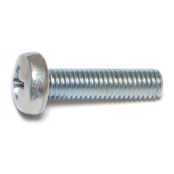M5-0.80 x 20 mm Phillips Pan Machine Screw,  Zinc Plated Steel,  50 PK
