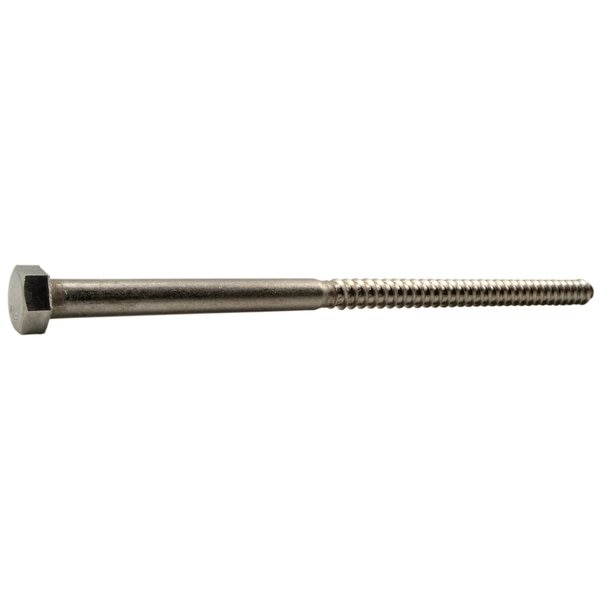 Lag Screw,  3/8 in,  8 in,  Stainless Steel,  Hex Hex Drive,  15 PK