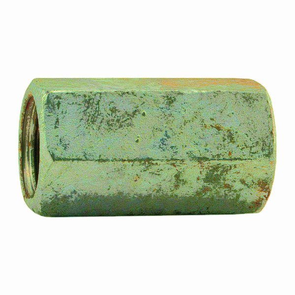 Coupling Nut Reducer,  5/8" and 1/2",  Steel,  Hot Dipped Galvanized,  1-1/2 in Lg,  25 PK