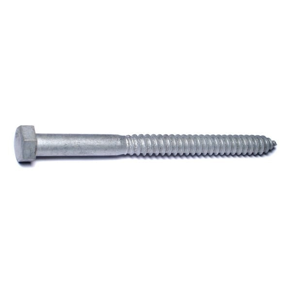 Lag Screw,  5/8 in,  8 in,  Steel,  Hot Dipped Galvanized Hex Hex Drive,  15 PK