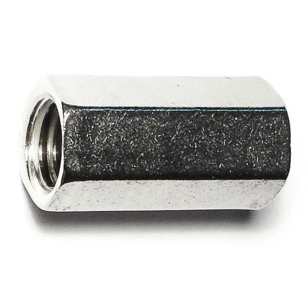 Coupling Nut,  1/2"-13,  18-8 Stainless Steel,  Not Graded,  1-3/4 in Lg,  10 PK