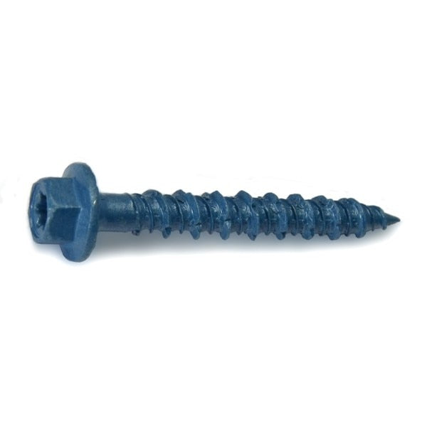 Masonry Screw,  5/16" Dia.,  Hex,  2 1/4 in L,  Steel Blue Ruspert,  50 PK
