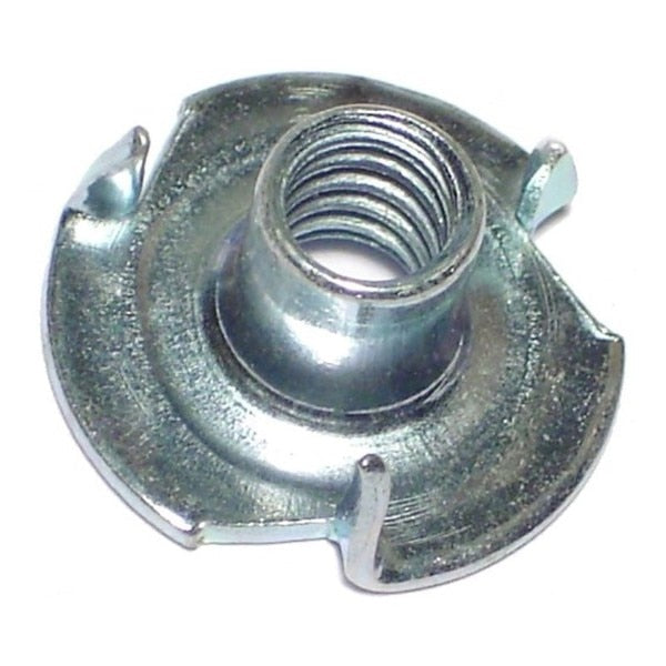 T-Nut,  3 Prongs,  1/4"-20,  Steel,  Zinc Plated,  16 PK