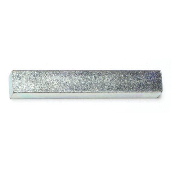 Machine Key Machine Key,  Square End,  Steel,  Zinc,  2 in L,  5/16 in Sq,  4 PK