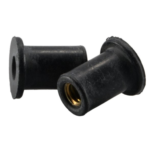 Rivet Nut,  #8-32 Dia./Thread Size,  1/2 in L,  Rubber,  10 PK