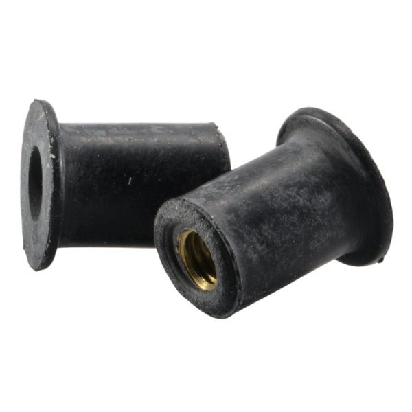 Rivet Nut,  #10-32 Dia./Thread Size,  1/2 in L,  Rubber,  10 PK