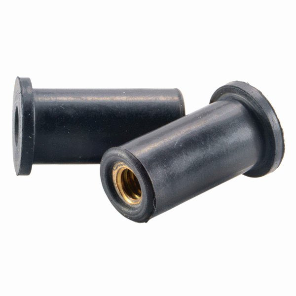 Rivet Nut,  1/4"-20 Dia./Thread Size,  1 in L,  Rubber,  7 PK