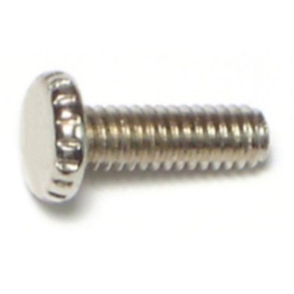 Thumb Screw,  #8-32 Thread Size,  Nickel Plated Steel,  1/2 in Lg,  20 PK