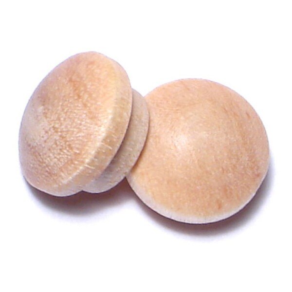 5/16" Birch Wood Round Head Screw Hole Buttons 40PK