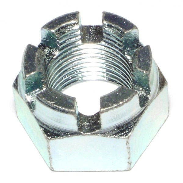 7/8"-14 Zinc Plated Steel Fine Thread Castle Hex Nuts 2PK
