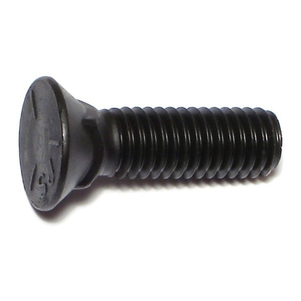 7/16"-14 x 1-1/2" Plain Grade 5 Steel Coarse Thread Flat Head Plow Bolts 10PK