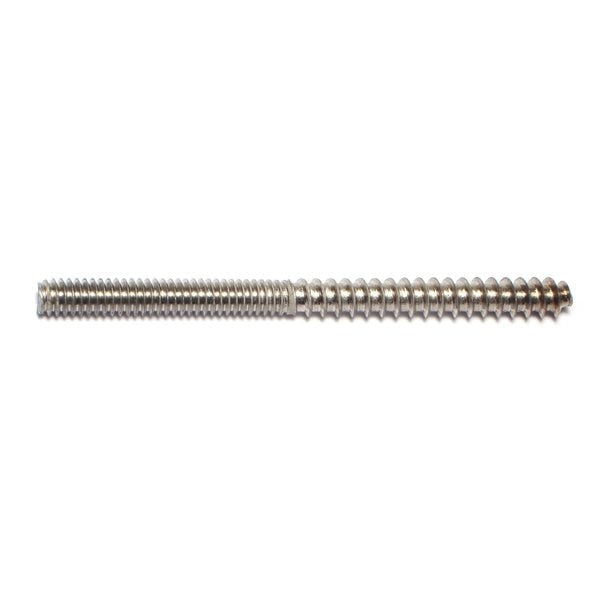 Hanger Bolt,  1/4 in Thread to 1/4"-20 Thread,  3 1/2 in,  18-8 Stainless Steel,  Plain Finish,  8 PK