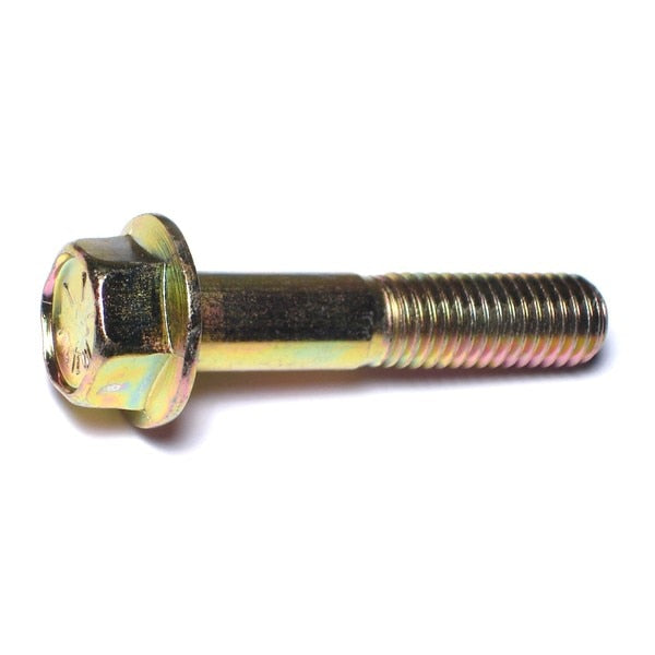 Grade 8,  1/2"-13 Flange Bolt,  Zinc Plated Steel,  2-1/2 in L,  3 PK