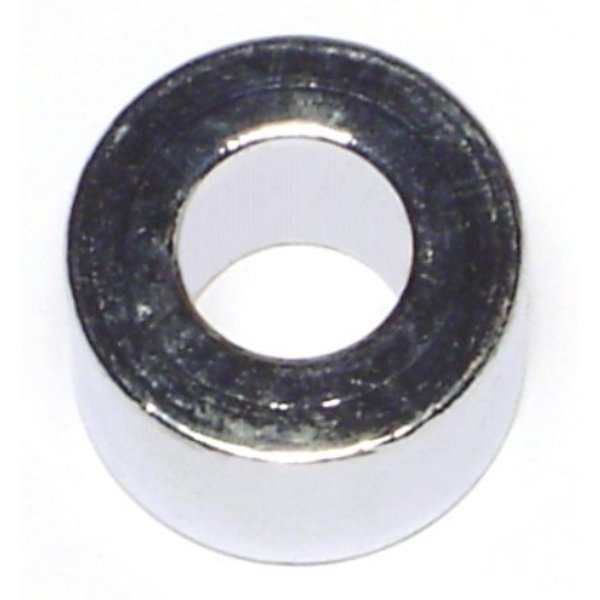 Round Spacer,  Chrome Steel,  1/2 in Overall Lg,  3/8 in Inside Dia