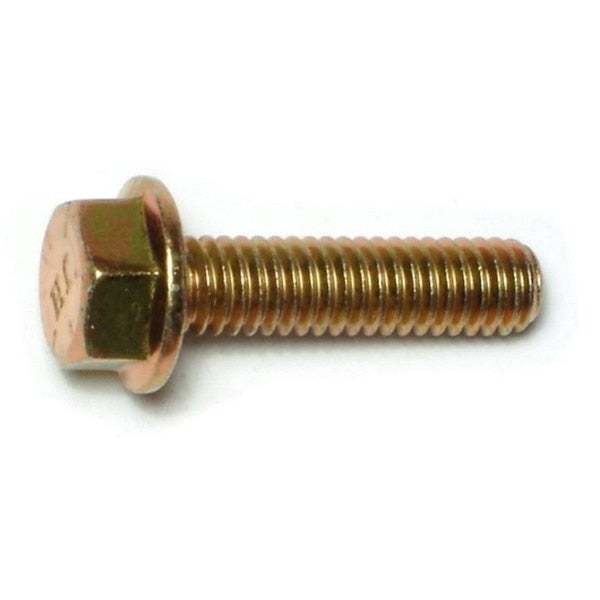Grade 8,  5/16"-18 Flange Bolt,  Zinc Plated Steel,  1-1/4 in L,  6 PK