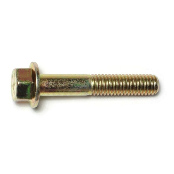 Grade 8,  7/16"-14 Flange Bolt,  Zinc Plated Steel,  2-1/2 in L,  3 PK