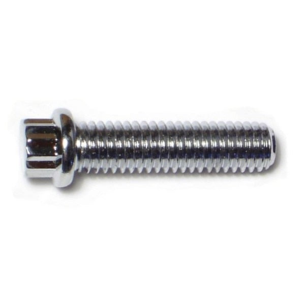 3/8"-16 Flange Bolt,  Chrome Plated Steel,  1-1/2 in L,  10 PK