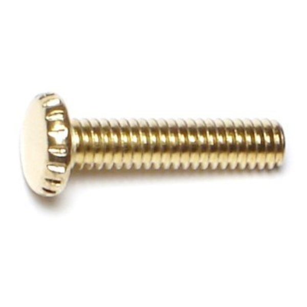 Thumb Screw,  #8-32 Thread Size,  Knurled,  Brass Steel,  3/4 in Lg,  25 PK