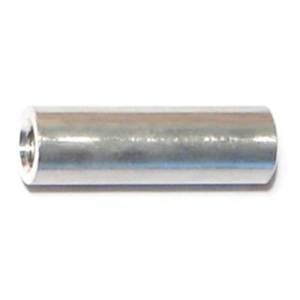 Round Spacer,  #10 Screw Size,  Aluminum,  1 in Overall Lg