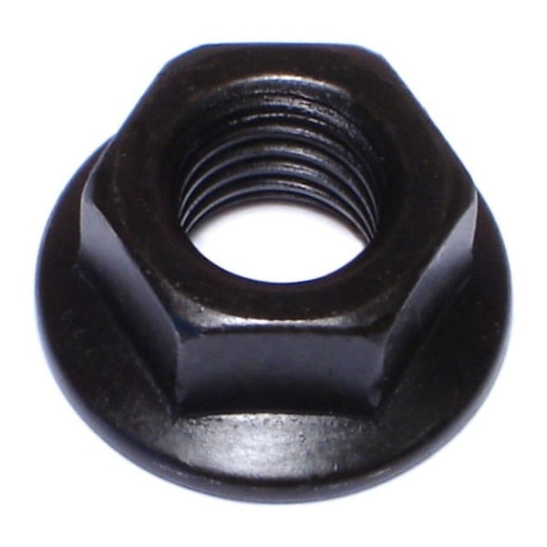 Flange Nut,  M12-1.75,  Steel,  Class 10,  Black Phosphate,  8 PK