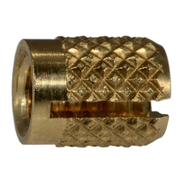 Press Insert,  #6-32 Int Thrd Sz,  Brass,  8 PK