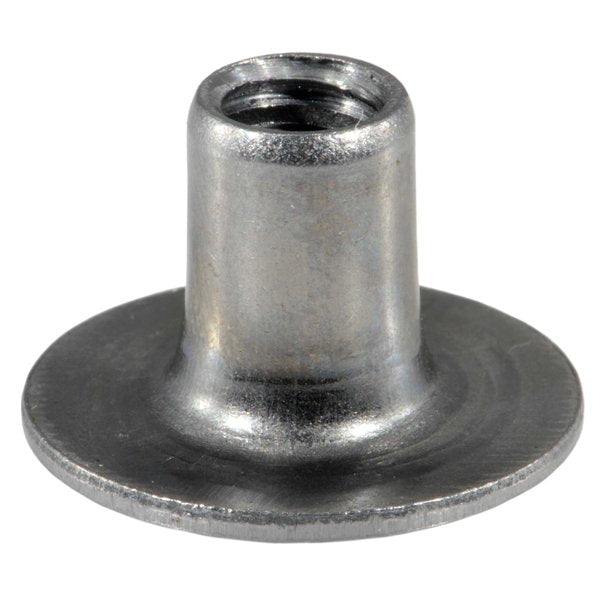 Round Weld Nut,  1/4"-20,  Steel,  7/16" Lg,  15 PK