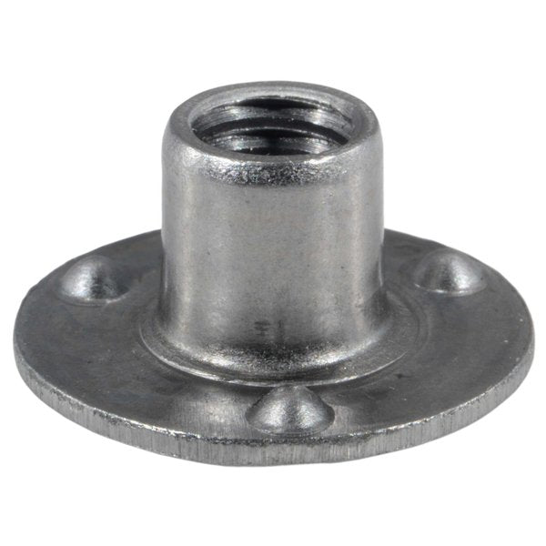 Round Weld Nut,  5/16"-18,  Steel,  3/8" Lg,  8 PK