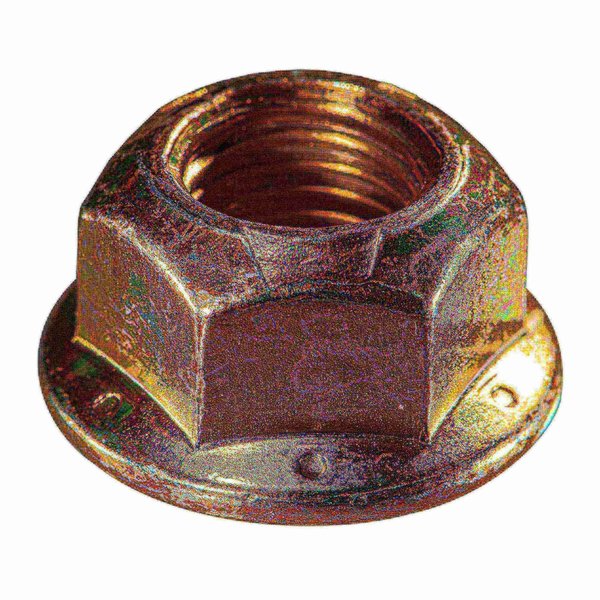 Flange Nut,  7/16"-20,  Steel,  Grade 8,  Zinc Yellow,  8 PK