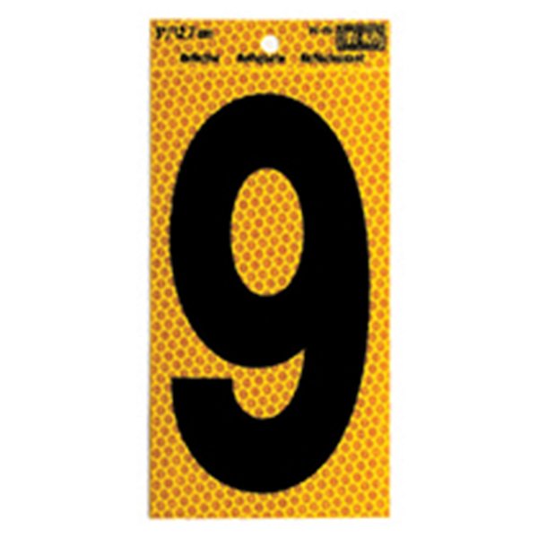 5In Yellow Reflective Number 9,  10PK