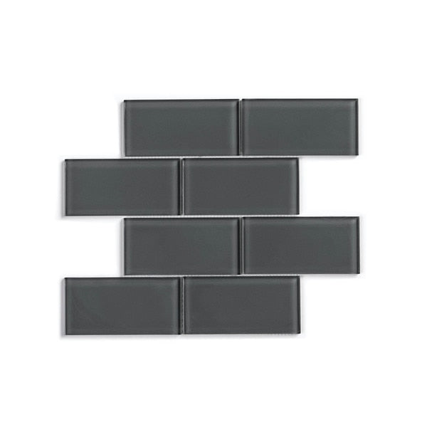 Glass Subway Tile,  Dark Gray,  11PK