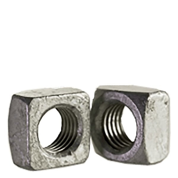 1/2-13 Regular Square Nuts/Grade 2/Hot Dip Galvanized ,  50PK