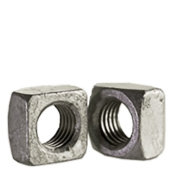 7/16"-14 Square Nuts Grade 2 Steel/Hot Dip Galvanized ,  100PK