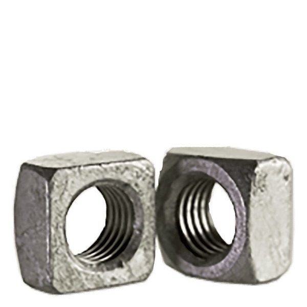 1"-8 Square Nuts Grade 2 Steel/Hot Dip Galvanized ,  125PK