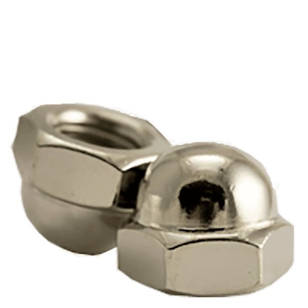 Low Crown Acorn Nut,  1/4"-20,  Steel,  Nickel Plated,  0.338 in H,  250 PK