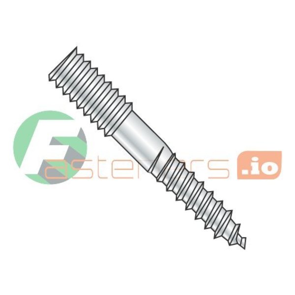 Hanger Bolt,  3/8"-16 Thread to 10 in,  Steel,  Zinc Plated Finish,  100 PK