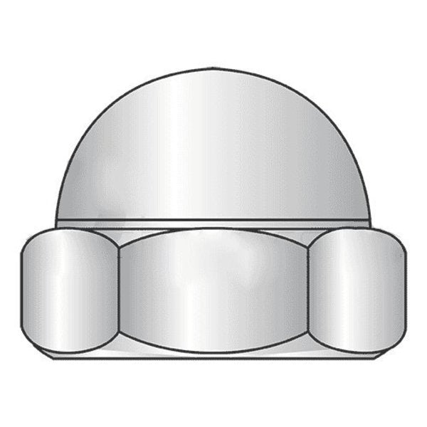 Low Crown Cap Nut,  M6-1.00,  Steel,  Zinc Plated,  12 mm H,  2000 PK