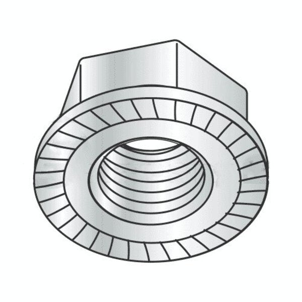 Flange Nut,  M20-2.50,  Steel,  Class 8,  Plain,  30 mm Hex Wd,  25 PK