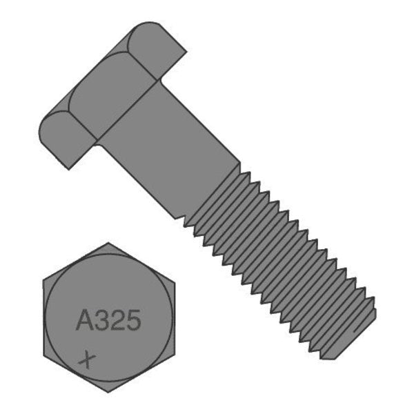 Grade A325,  3/4"-10 Structural Bolt,  Plain Steel,  12 in L,  105 PK
