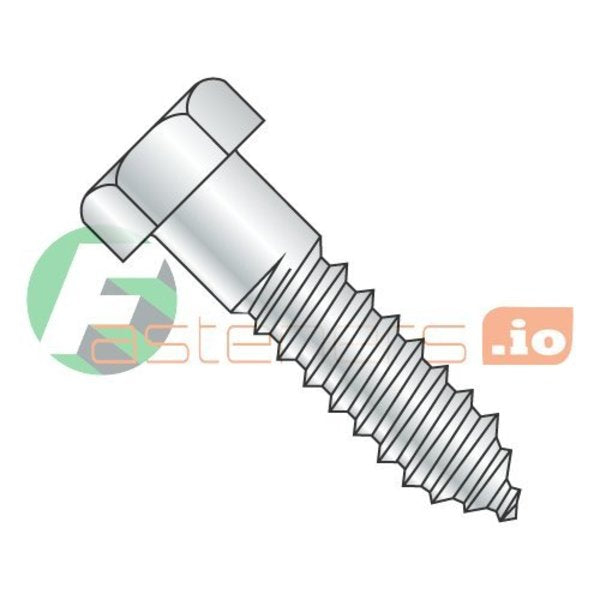Lag Screw,  1/4 in,  3 in,  Steel,  Zinc Plated Hex 500 PK