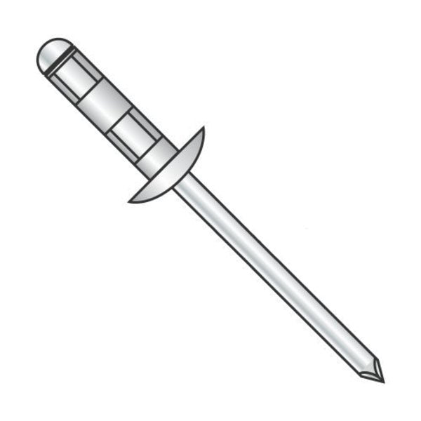Multi-Grip Rivets,  Brazier Head Head,  3/16" Dia.,  Aluminum Body,  4000 PK